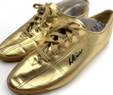 Womens Shoes Sz 7 Gold L.A. Gear Vintage Mylar 90 s Shiny Comfort Sneaker