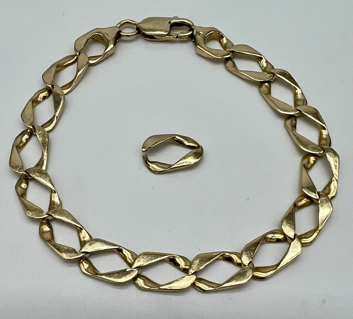 Men's 14k gold curb link deals bracelet