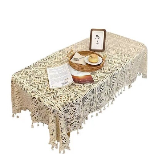Vintage Cotton Crochet Lace Tablecloth Square Table Cover Wedding Party Decor - Picture 40 of 56