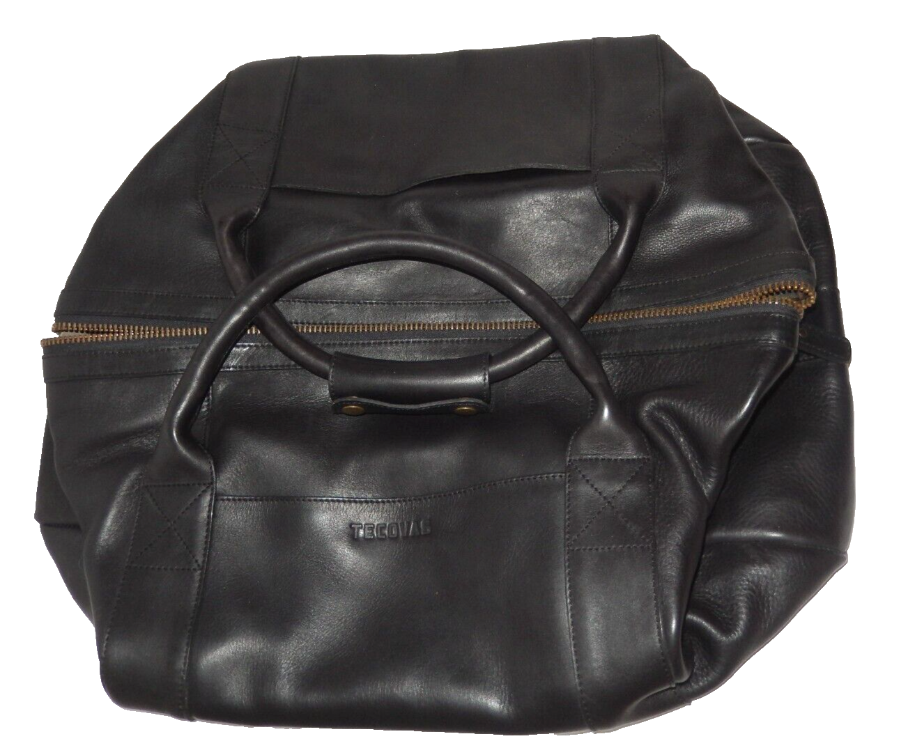 Tecovas Midnight Black Leather Large Weekender Travel Duffle Duffel Bag