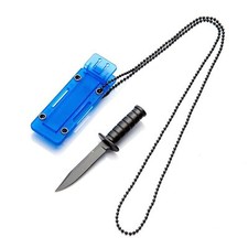 4 Inch ASR Outdoor Fixed Blade Tanto Point Hunting Neck Knife - Blue