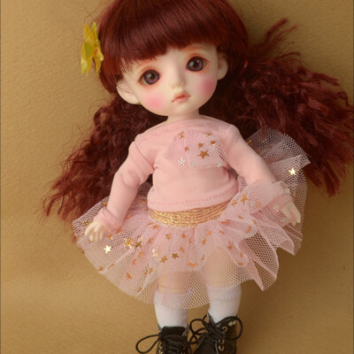 5.5'' high BJD dress Bebe Doll Size - Fany Twinkle Skirt (Pink) 