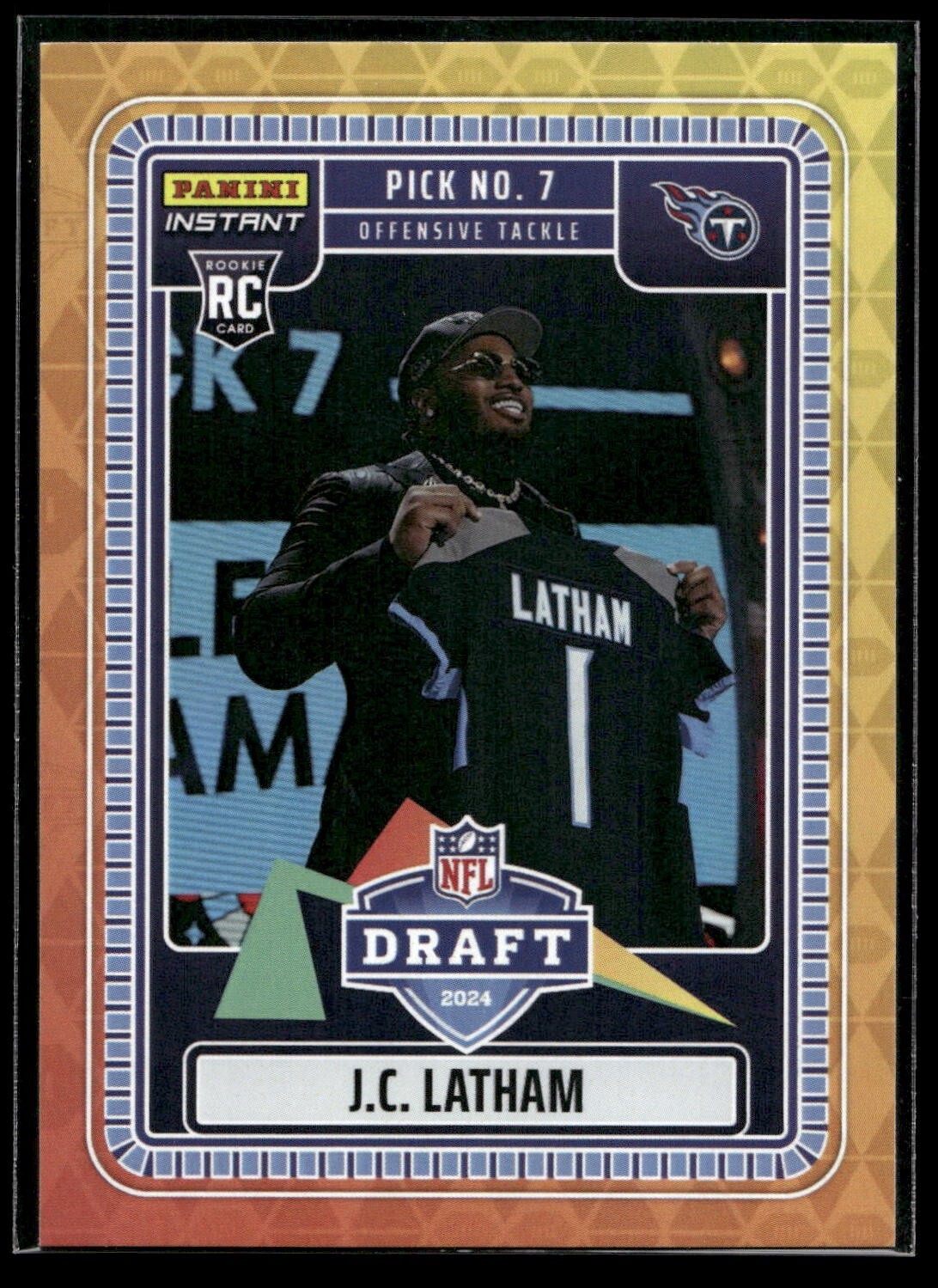 JC Latham Panini Instant NFL Draft Night #6 Base