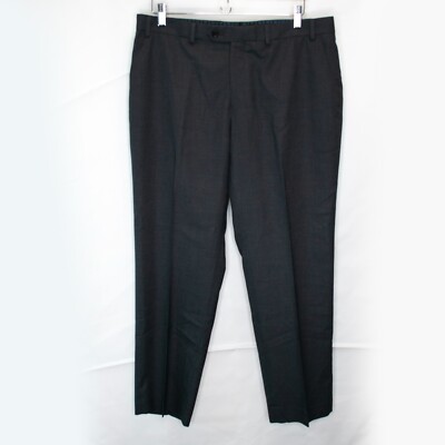Michael Kors Dress Pants Mens 34 Gray Trouser Work Flat Front Career Office E06