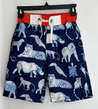 Johnny B Size 9-10Y Wild Animal Swim Trunks Rhino Tiger Monkey Lemur Turtle