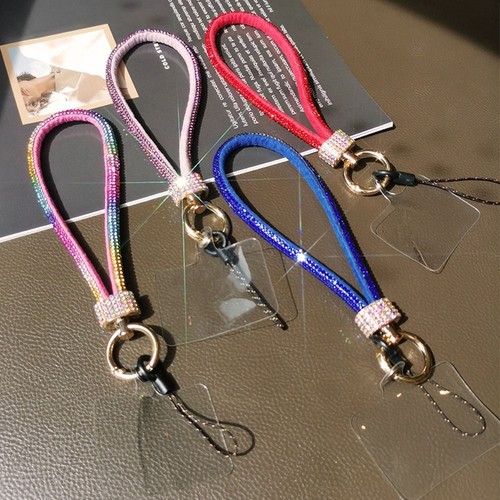 Bling Bling Rhinestone Phone Lanyard Bright Hanging Cord Phone Accessories - Photo 11 sur 17