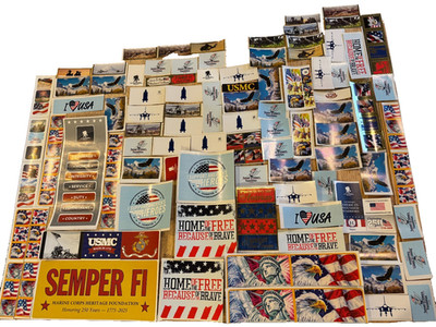 Patriotic Sticker Lot - Charity Organizations - 140 Count - Various Sizes