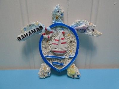 BAHAMAS SEA TURTLE FUN 3'' X 3.5'' REFRIGERATOR MAGNET UNBRANDED (MF434)