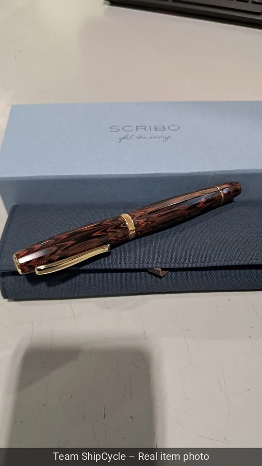 Pluma Estilográfica SCRIBO FEEL en Palissandro Ebonite Oro 14kt Flexible EF N G1N Foto 3 de 4