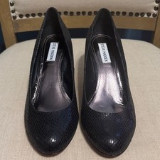 Steve Madden Black Faux Snake Skin Heels, Size 9M