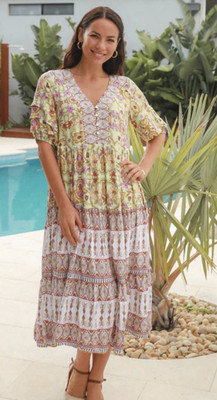 Stunning Dreamcatcher Boho Midi Dress Ladies Size 8 (S)