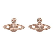 Vivienne Westwood Pierced earrings boucle d'oreilles rhinestones brass PG NEW