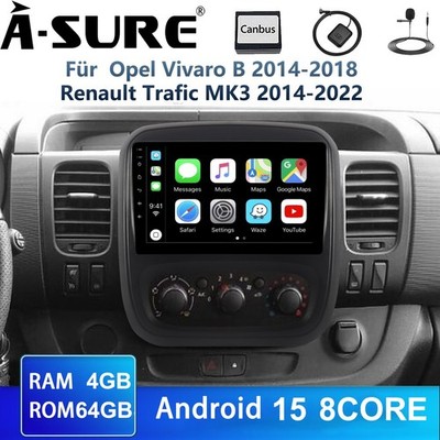 4+64GB Autoradio Apple CarPlay GPS NAVI BT DSP Für Opel Vivaro B Renault Trafic