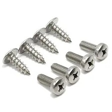 Stainless Steel License Plate Screws For Front Or Rear Mounting Plain Silver