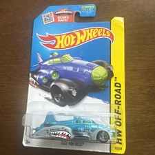 Hot Wheels HW Off-Road Fast Fortress Blue Shark Teeth Plane Airplane Car #93