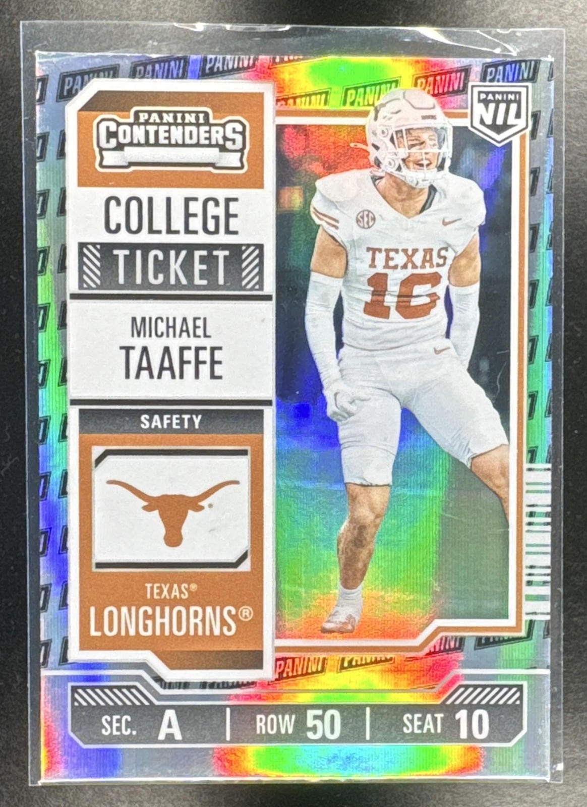 2025 Panini NIL University of Texas Michael Taaffe College Ticket Logo #13