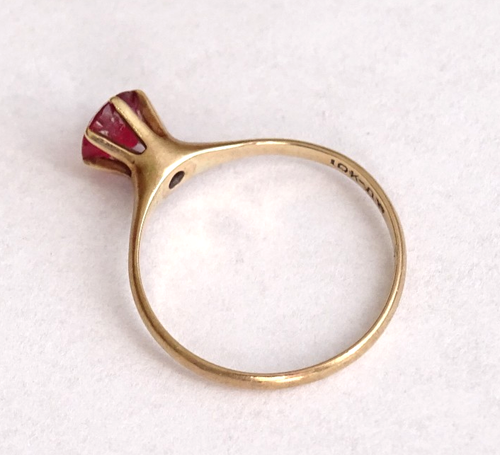 10K Gold Ring With Stone / Size Around 6 / Weight 1.45 g / FedEx FS / BErs2 - Picture 19 of 22