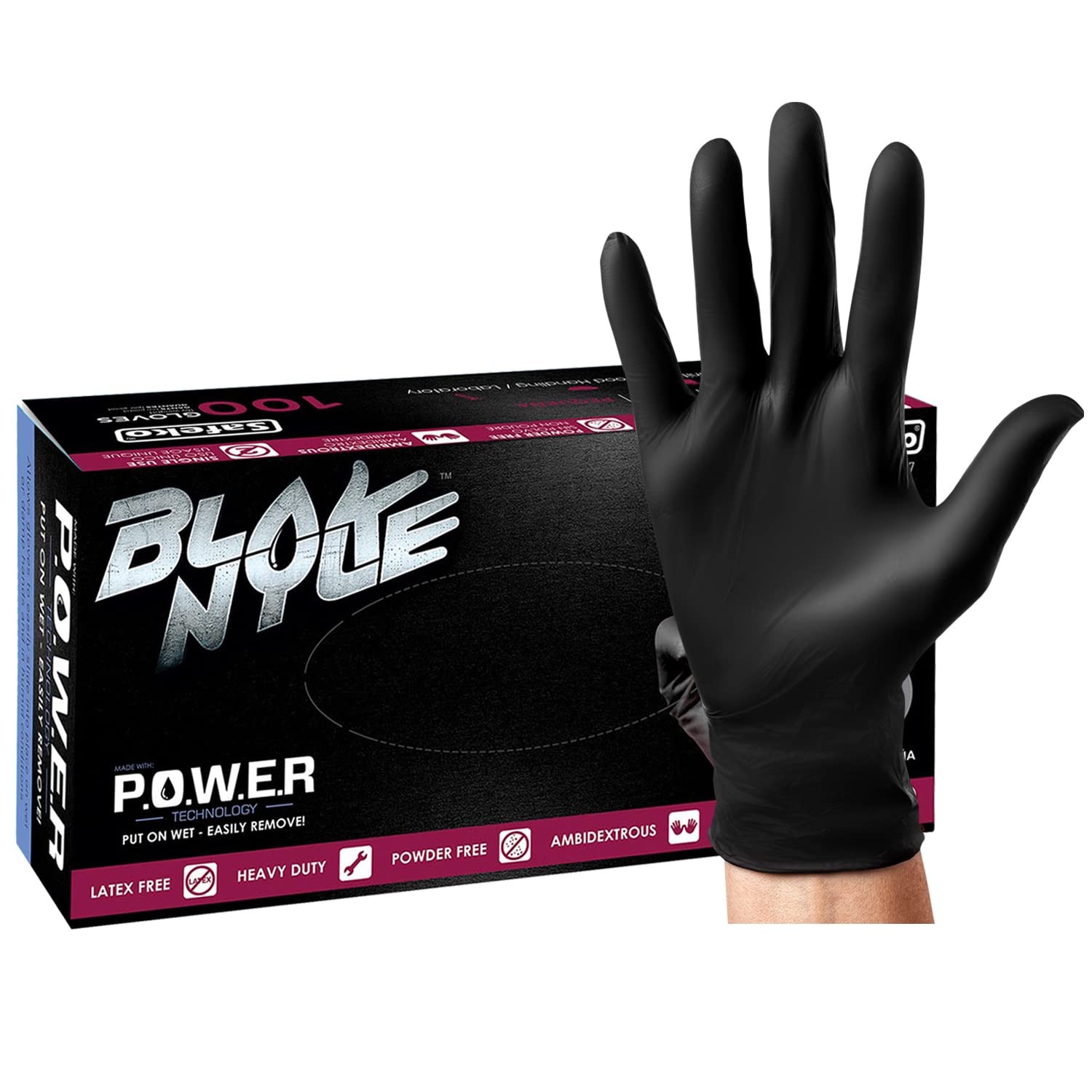 Medium Black Nitrile Gloves - 100 Count Box - Durable & Comfortable