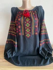 Ukrainian Hand Embroidered Women's Blouse, Size  XL, homespun  linen,  Ukraine