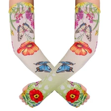 Hmxpls Gardening Sleeves Butterfly Thorn Proof Sun Protection Green Size One