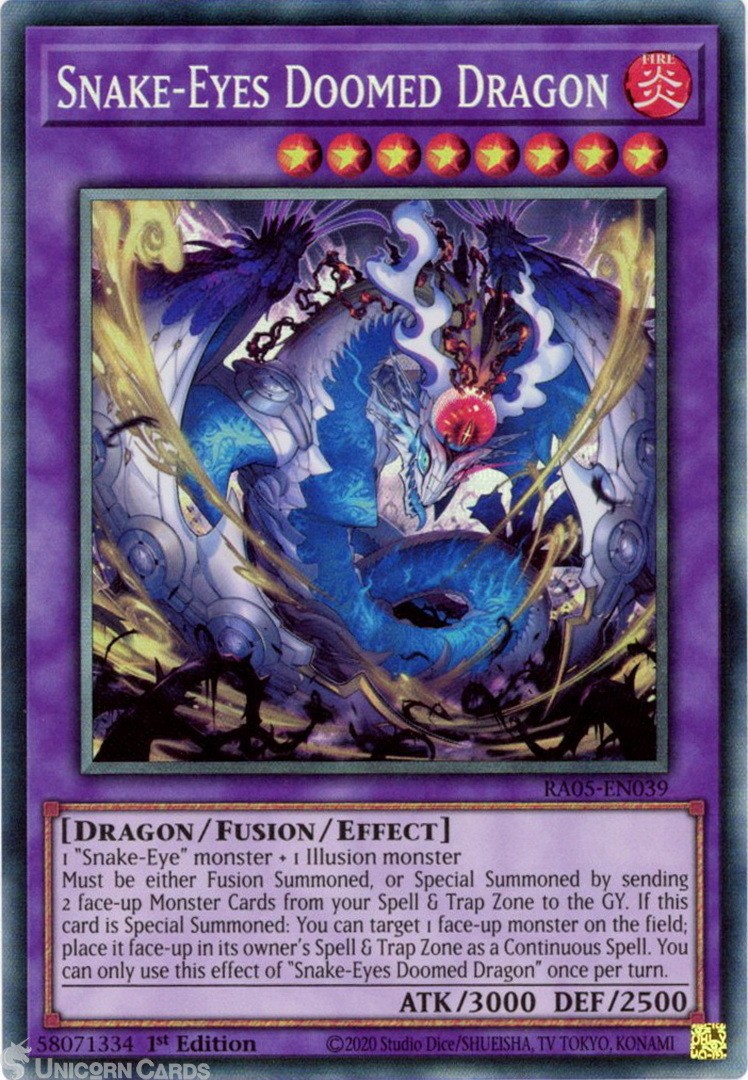 RA05-EN039 Snake-Eyes Doomed Dragon : Collector's Rare 1st Edition Mint YuGiOh C