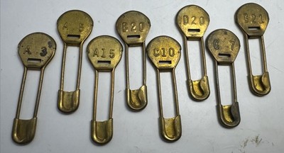 Lot Of 8 Swimming Pool Locker Basket Safety Pins A3,A5,A15, B20, C10,D20G21,G7