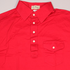 LL Bean Pocket Polo Shirt Cotton Made in USA Vintage Red Golf Grandpa Mens XL