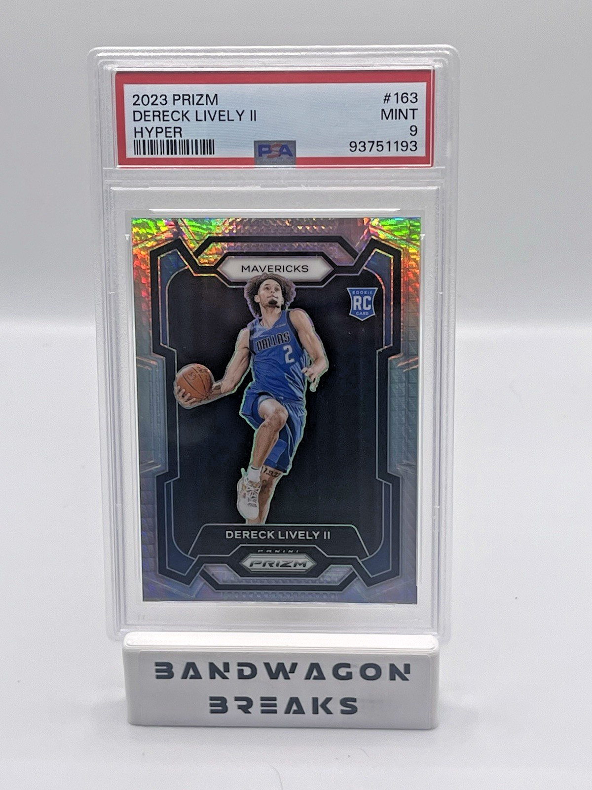 2023 Prizm Hyper Dereck Lively II Dallas Mavericks PSA 9 #163 Rookie RC