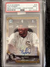 2018 Bowman Chrome Prospects Luis Robert Gold Shimmer Refractor Auto /50 PSA 9