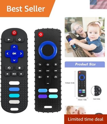 Cute Remote-Shaped Silicone Teething Toys - 2-Pack for Baby's Comfort & Hygiene