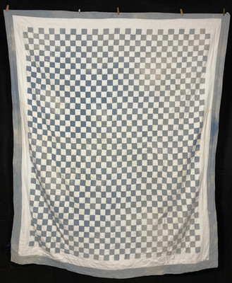 Vintage Handarbeit schön Schachbrett Patchwork mehrfarbig Quilt 99,2 x 82,6 Zoll