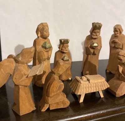 Erzgebirge Krippenfiguren Grünhainichen 9 Figuren Pyramidenfiguren. Börnichen?