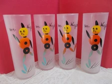 Lot of  "Hey Wait For Me" Zombie Tom Collins Federal High Ball Cocktail Glasses