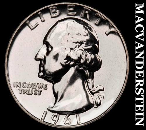 1961 Silver Washington Quarter - Choice Gem Proof  Lustrous  No Reserve  #G8794