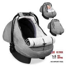 Winter Car Seat Cover for Baby, Infant Carseat Cover with Plush Lining Gray
