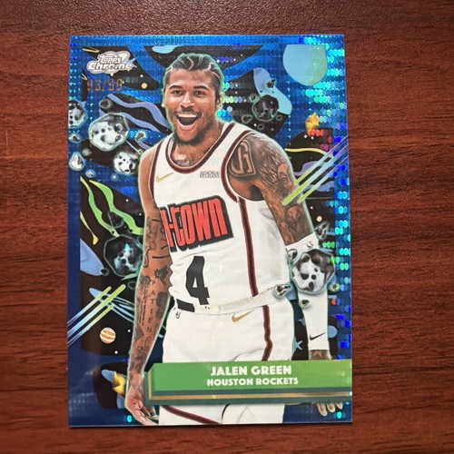 2025-26 Topps Cosmic Chrome Jalen Green Blue Moon Refractor /99 Rockets
