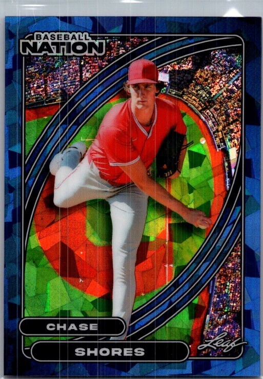 Chase Shores 2026 Leaf Baseball Nation Blue Crystal /35