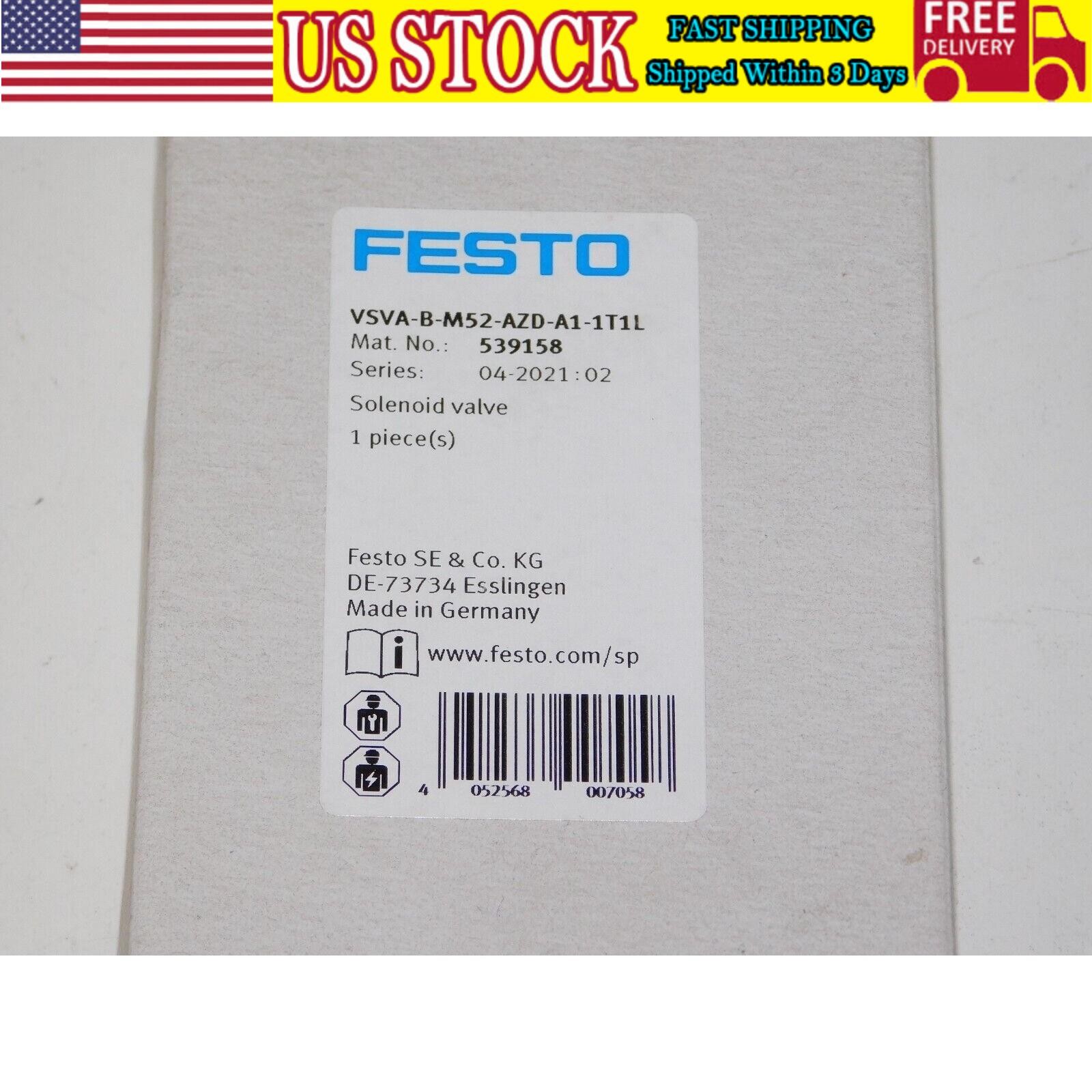 US FREE TAX New FESTO VSVA-B-M52-AZD-A1-1T1L 539158 Solenoid Valve Module 145PSI