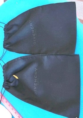 2- NEW GIVENCHY PARIS  DROWSTRING DUST BAGS  BLACK 8''W×14.5'' L