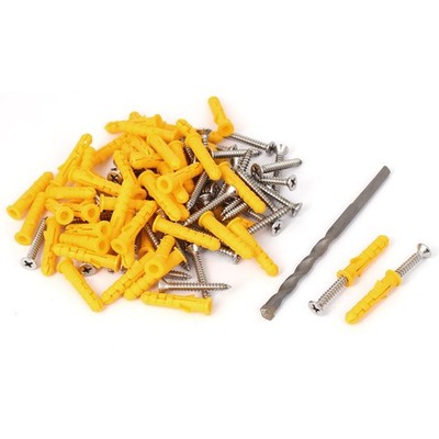 50 Sets M6x30mm Wandanker Flachkopfschrauben mit Bohrer Bit