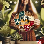 2D Flat, 1pc Shiner Bock Texas Beer Vintage Aluminum Tin Metal Signs Wall 8X8