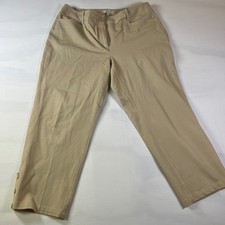 Talbots Curvy Fit Straight Leg Ankle Pants Khaki Size 14