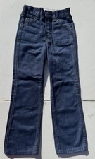 Vintage Toughskins Jeans Boys Girls 7 Slim Sears Perma-Prest Dark Blue Denim