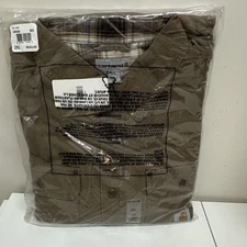 Vtg Carhartt Plaid Fleece Lined Snap Button Shirt Jac Jacket Size 2XL NEW NOS