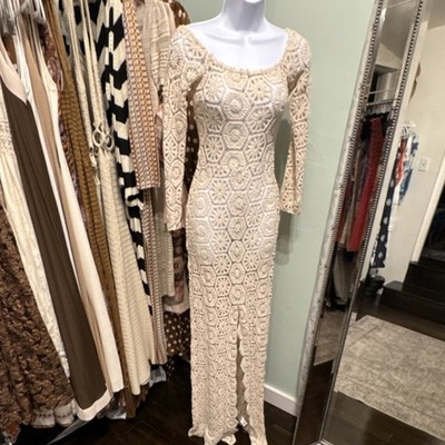 chinese dress ladies Lilith Knit Crochet Maxi Dress – Retrofete