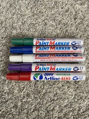 Lot Of 5 Artline 400XF EK-400XF Paint Marker 2.3mm Bullet Point NEW Multi Colors