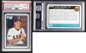 2010 Bowman Draft Chrome Draft Picks Corey Seager #BDPP108 PSA 10 GEM MT