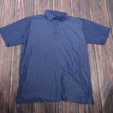 Collars  Co Polo Shirt Mens Large Blue Stripe Featherweight Dress Collar Golf