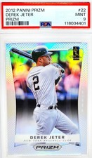📈 POP 11 DEREK JETER SILVER 📈 2012 PRIZM #22 PSA 9 GRADED YANKEES PRISM RC 10