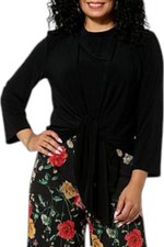Antthony Women's Front Tie Shrug Black